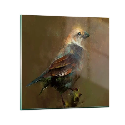 Glass picture - Sparrow, a Little Birdy - 30x30 cm