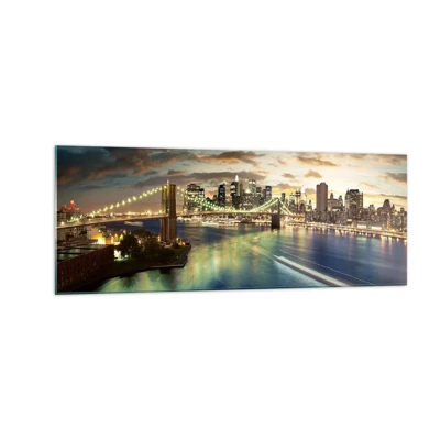 Glass picture - Starry Night over Manhattan - 140x50 cm