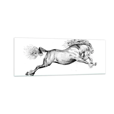 Glass picture - Stopped at a Gallop - 140x50 cm