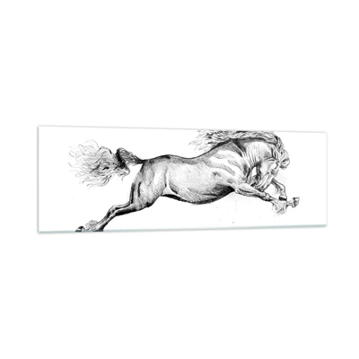 Glass picture - Stopped at a Gallop - 160x50 cm