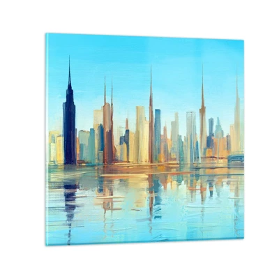 Glass picture - Sunny Metropolis - 40x40 cm