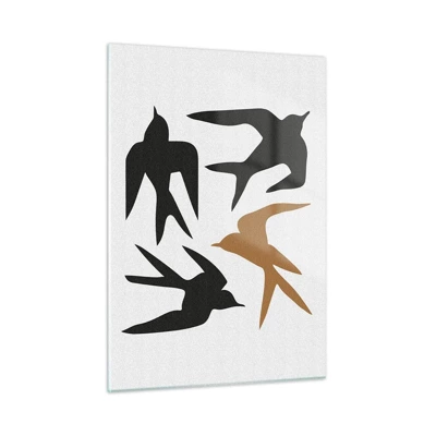 Glass picture - Swallows at Play - 50x70 cm