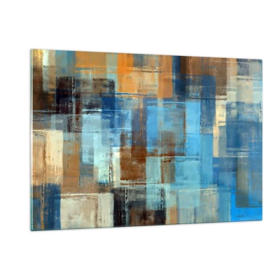 Glass picture - Through Blue Curtain - 120x80 cm