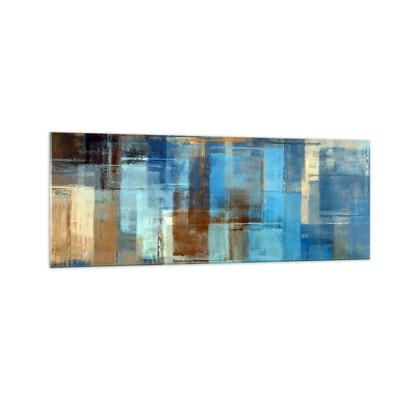 Glass picture - Through Blue Curtain - 140x50 cm