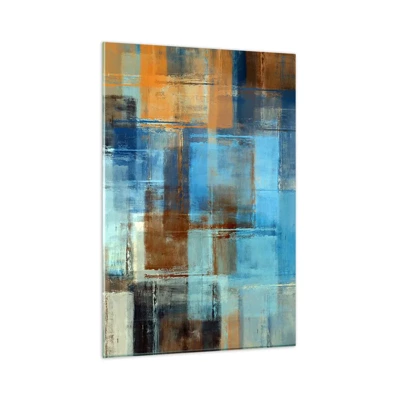 Glass picture - Through Blue Curtain - 80x120 cm