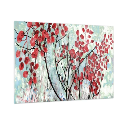 Glass picture - Tree in Scarlet - 100x70 cm