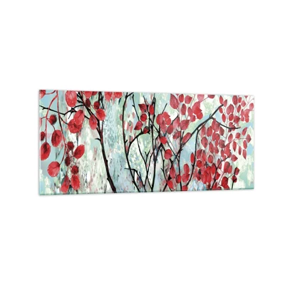 Glass picture - Tree in Scarlet - 120x50 cm