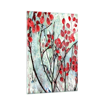 Glass picture - Tree in Scarlet - 80x120 cm