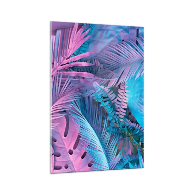 Glass picture - Tropics in Pink and Blue - 70x100 cm