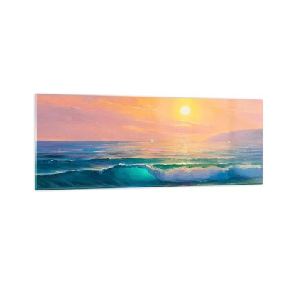 Glass picture - Turquoise Song of the Waves - 140x50 cm