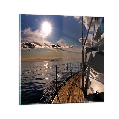 Glass picture - Under the Sails towards the Sun - 30x30 cm