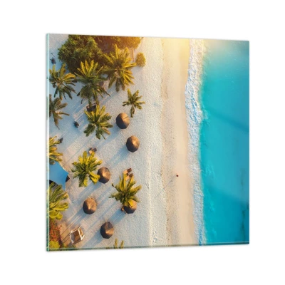 Glass picture - Welcome to Paradise - 40x40 cm