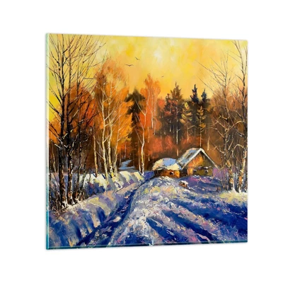 Glass picture - Winter Impression in the Sun - 50x50 cm