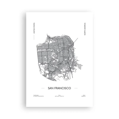 Poster - Anatomy of San Francisco - 70x100 cm