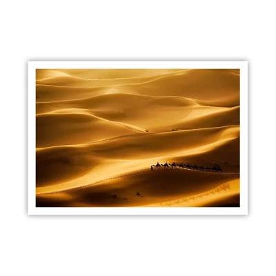 Poster - Caravan on the Waves of a Desert - 100x70 cm