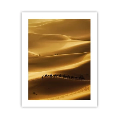 Poster - Caravan on the Waves of a Desert - 40x50 cm