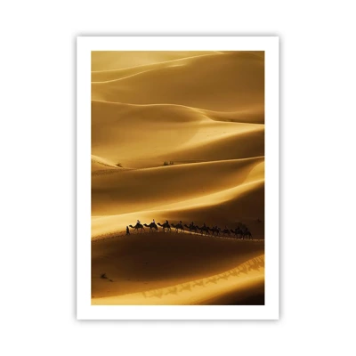 Poster - Caravan on the Waves of a Desert - 50x70 cm