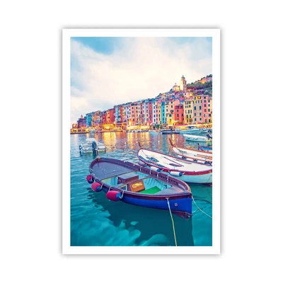 Poster - Colourful Evening in a Port - 70x100 cm