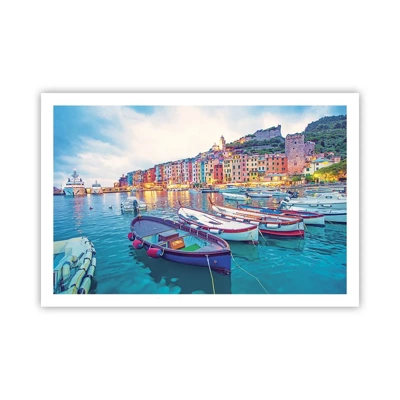 Poster - Colourful Evening in a Port - 91x61 cm