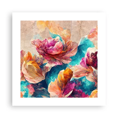 Poster - Colourful Splendour of a Bouquet - 40x40 cm