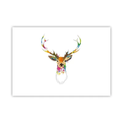 Poster - Deer Bathed in Colour - 100x70 cm