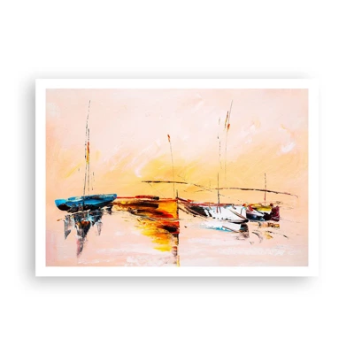 Poster - Evening at the Harbour - 100x70 cm