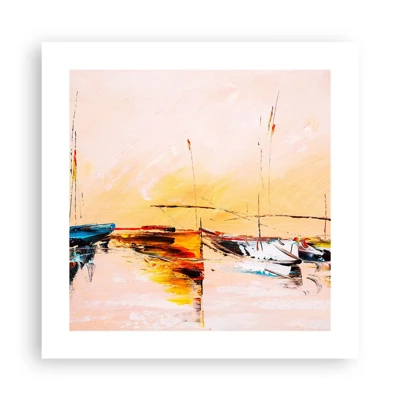 Poster - Evening at the Harbour - 40x40 cm