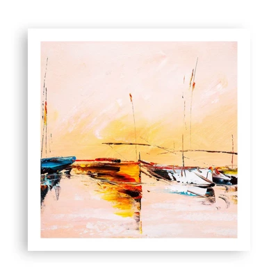 Poster - Evening at the Harbour - 60x60 cm