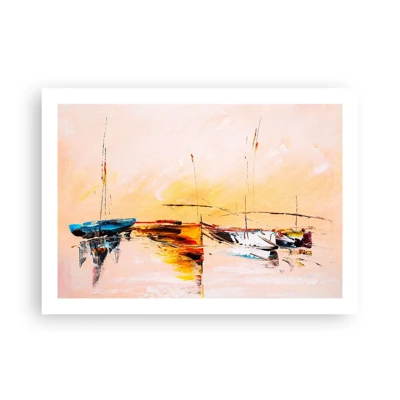 Poster - Evening at the Harbour - 70x50 cm