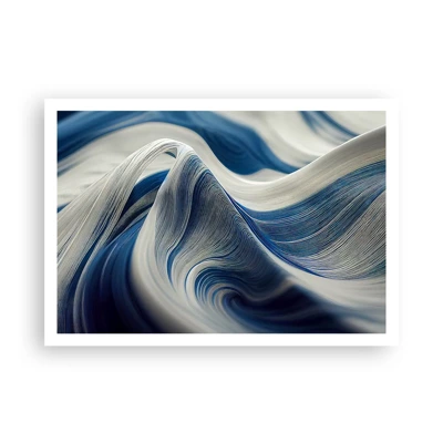 Poster - Fluidity of Blue and White - 100x70 cm