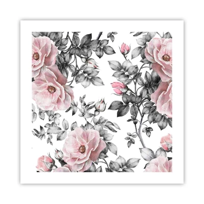 Poster - Getting Lost in Rose Flowers - 50x50 cm