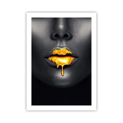 Poster - Golden Lips - 50x70 cm