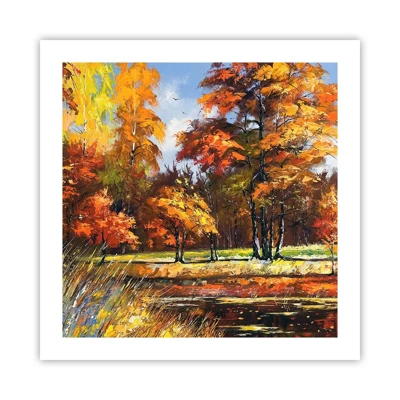 Poster - Landscape in Gold and Brown - 50x50 cm