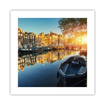 Poster - Morning in Amsterdam - 40x40 cm