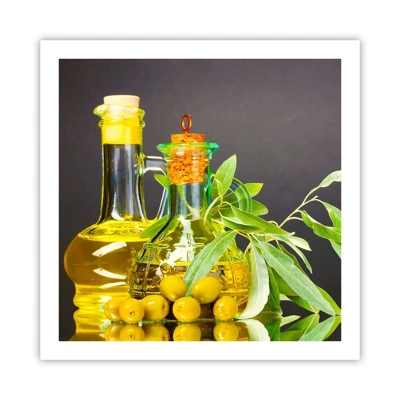 Poster - Still Life with Olives and Olive Oil - 60x60 cm