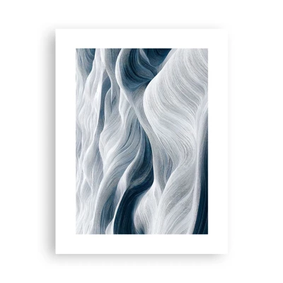 Poster - White and Blue Waves - 30x40 cm