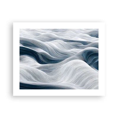 Poster - White and Blue Waves - 50x40 cm