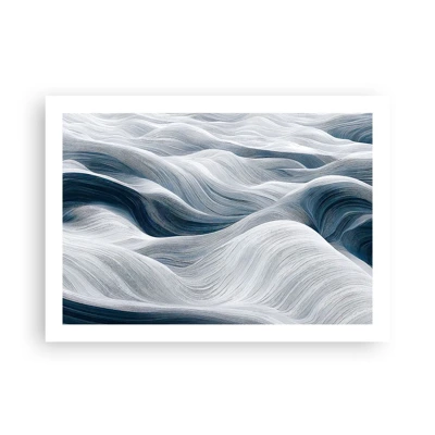 Poster - White and Blue Waves - 70x50 cm