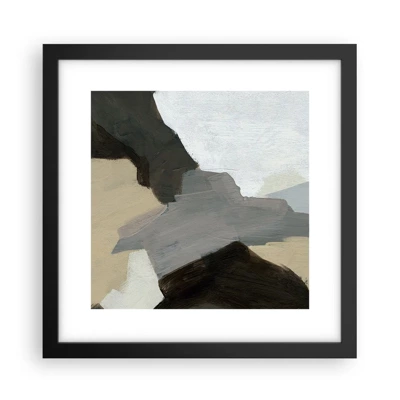 Poster in black frame - Abstract: Crossroads of Grey - 30x30 cm