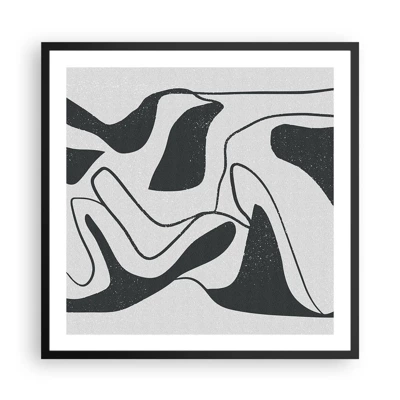 Poster in black frame - Abstract Fun in a Maze - 60x60 cm