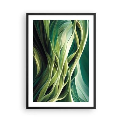 Poster in black frame - Abstract Playing Green - 50x70 cm