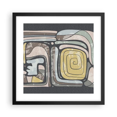 Poster in black frame - Abstract in Precolumbian Style  - 40x40 cm