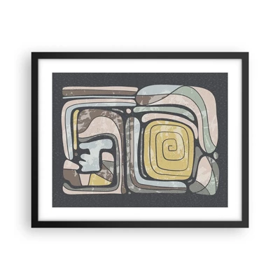 Poster in black frame - Abstract in Precolumbian Style  - 50x40 cm