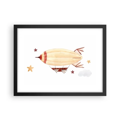 Poster in black frame - Airship - 40x30 cm