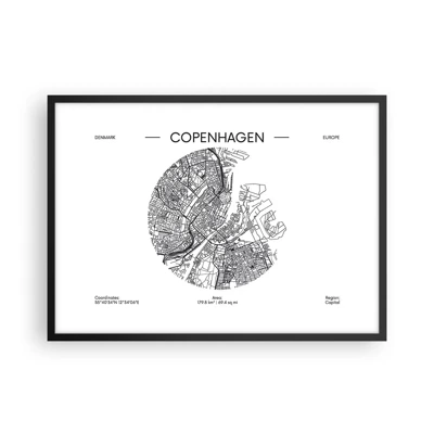 Poster in black frame - Anatomy of Copenhagen - 70x50 cm