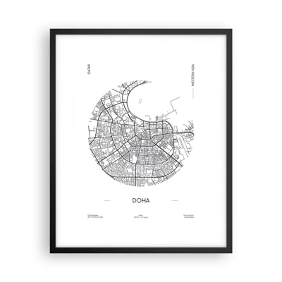 Poster in black frame - Anatomy of Doha - 40x50 cm