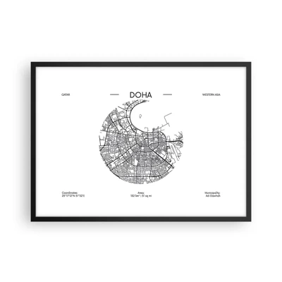 Poster in black frame - Anatomy of Doha - 70x50 cm