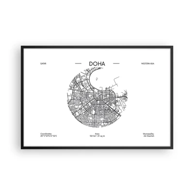 Poster in black frame - Anatomy of Doha - 91x61 cm