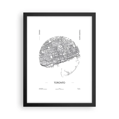 Poster in black frame - Anatomy of Toronto - 30x40 cm