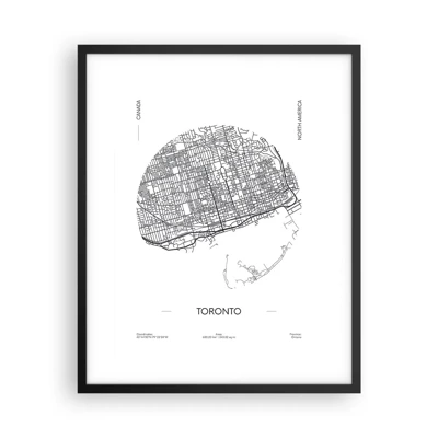 Poster in black frame - Anatomy of Toronto - 40x50 cm